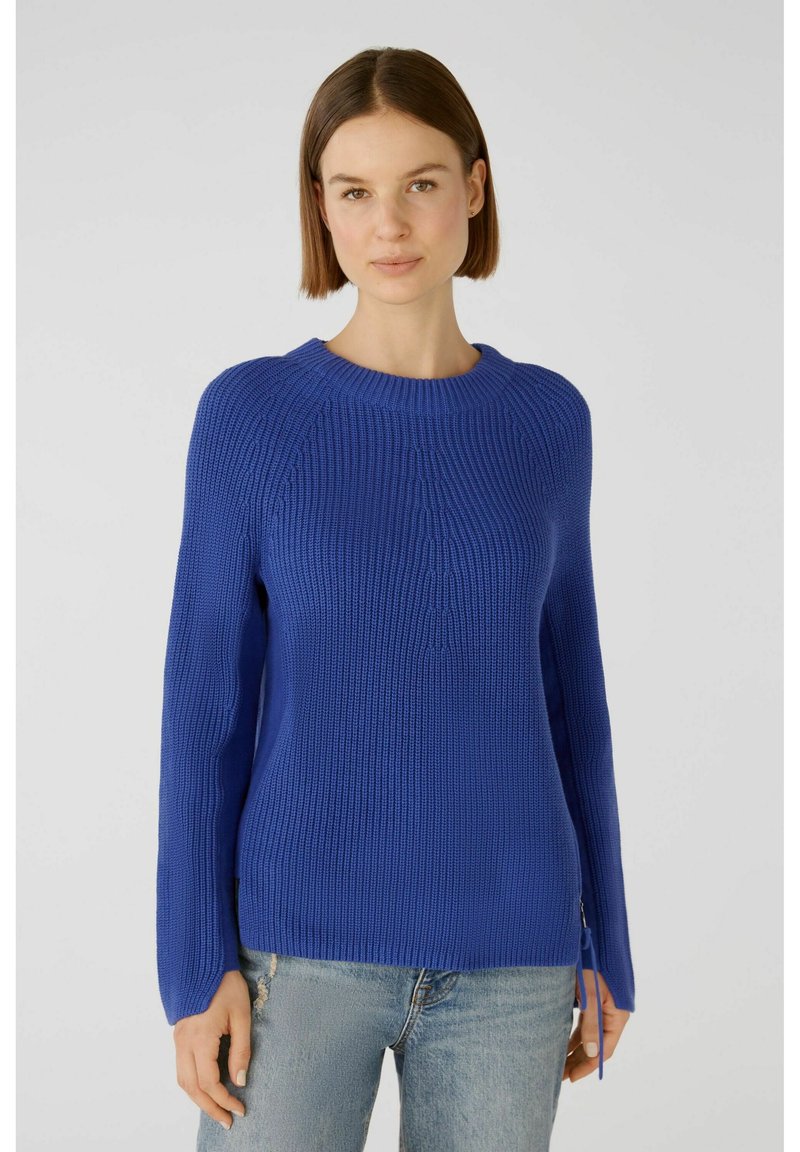 Oui RUBI MIT REISSVERSCHLUSS - Strickpullover - blue