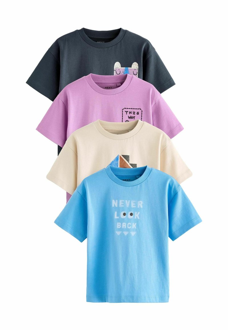 Next CHARACTER SHORT SLEEVES 4 PACK STANDARD - Trükipildiga T-särk - blue pink