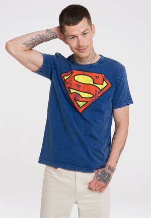 LOGOSHIRT DC COMICS SUPERMAN - Print T-shirt - blau