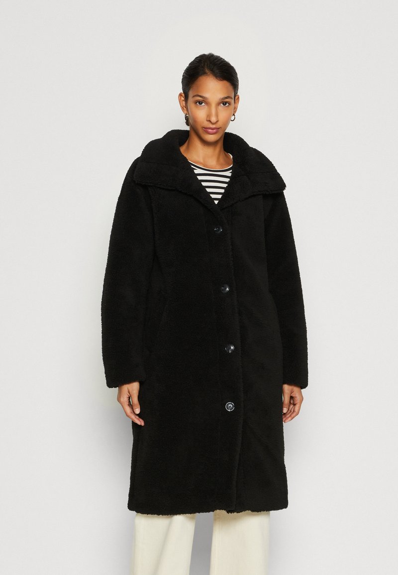 GAP LONG SHERPA COAT - Winter coat - black - Zalando.co.uk