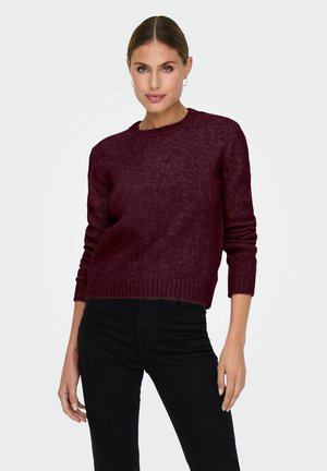 JDYSILJA O-NECK - Maglione - maroon banner