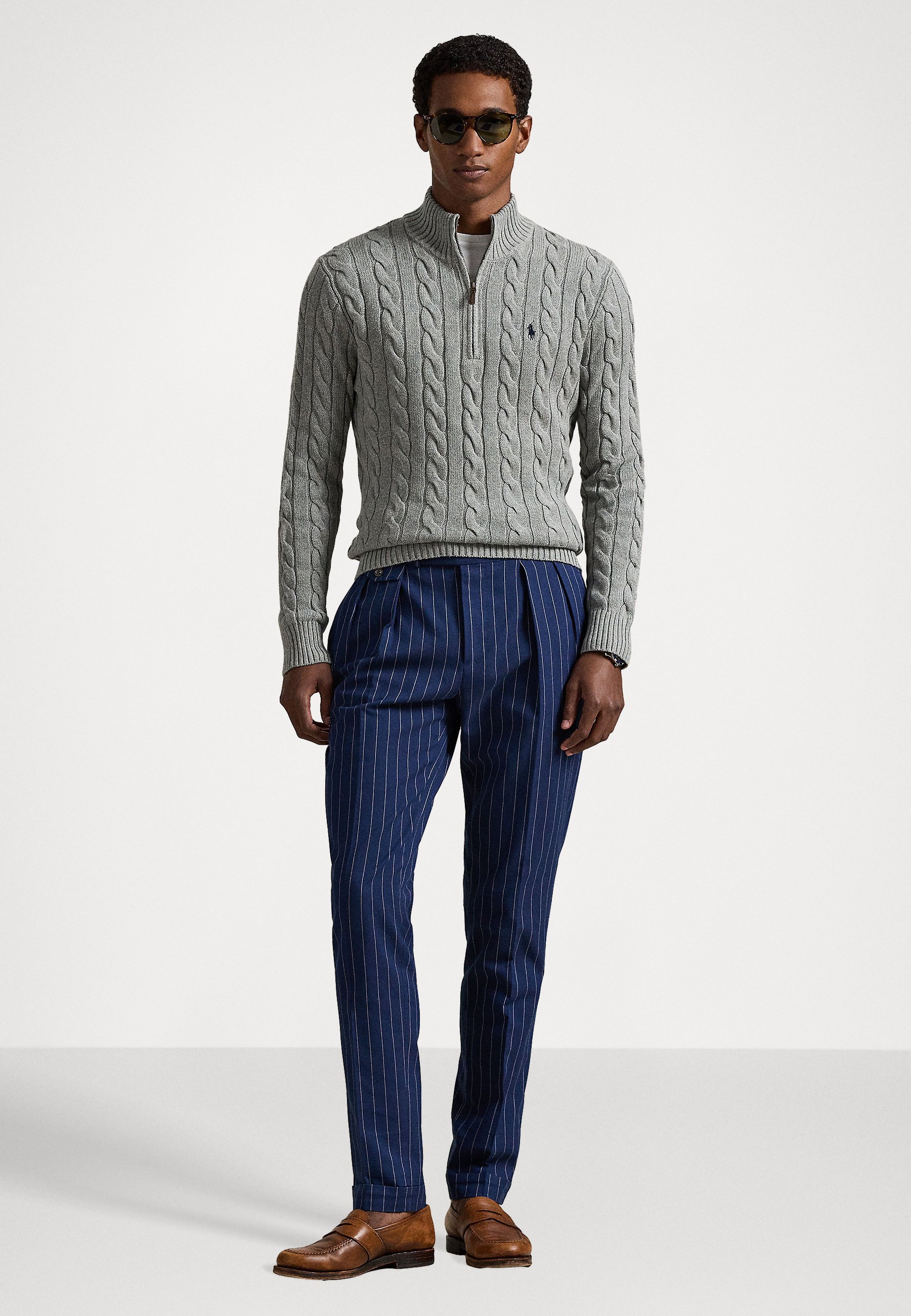 Polo Ralph Lauren CABLE-KNIT COTTON QUARTER-ZIP SWEATER - Pulover
