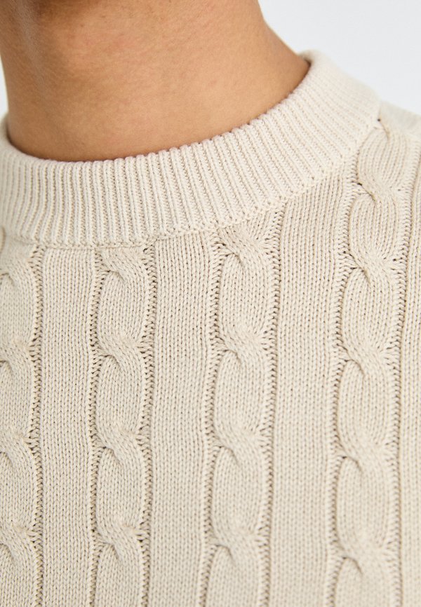 SLHRYAN STRUCTURE CREW NECK - Jumper - oatmeal2