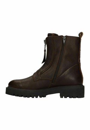 Enkellaarsjes met plateauzool - braun