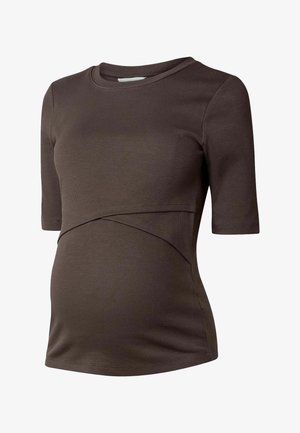 Next, MATERNITY NURSING FITTED SHORT SLEEVE T-SHIRT - T-shirts basic - chocolate brown