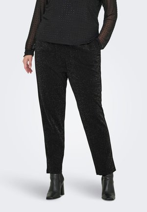 CARPOPTRASH-ALYA EASY GLIT - Pantaloni - black detail/silver lurex