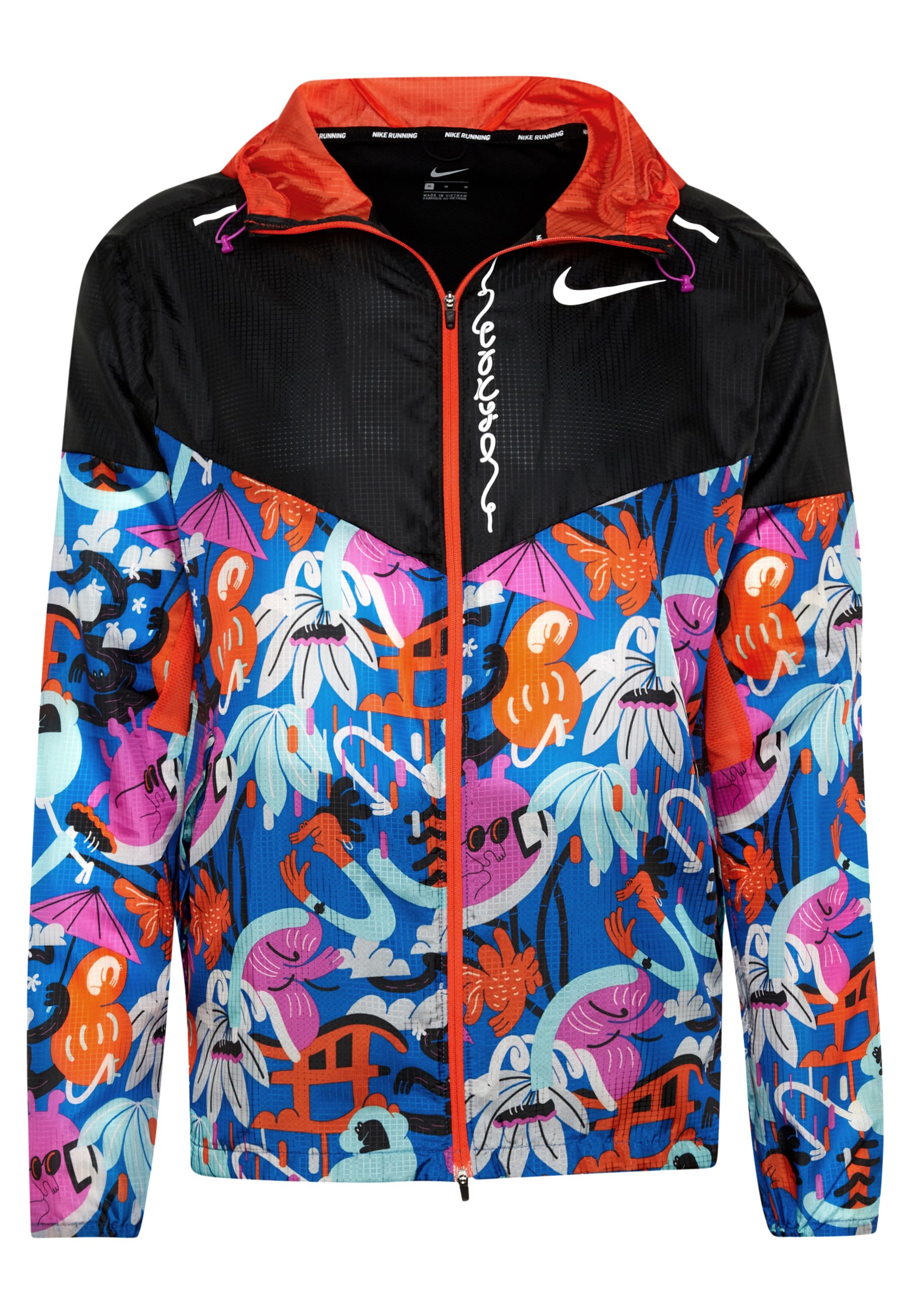 black and orange nike windbreaker