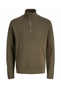 MIT RUNDHALS EINFARBIG  - Pullover - stone gray