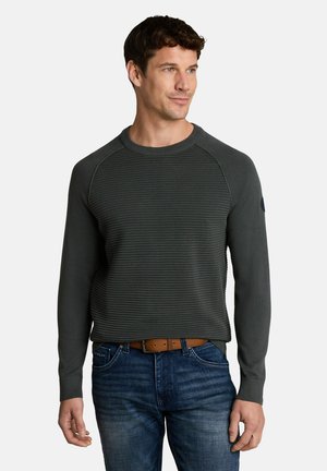 TOM TAILOR, OTTOMAN STRUCTURED CREW NECK KNIT - Strickpullover - darkest olive