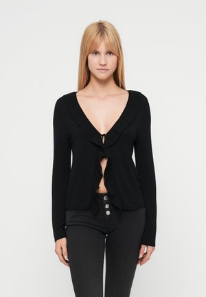 ONLLUIS RUFFLE - Kardigán - black