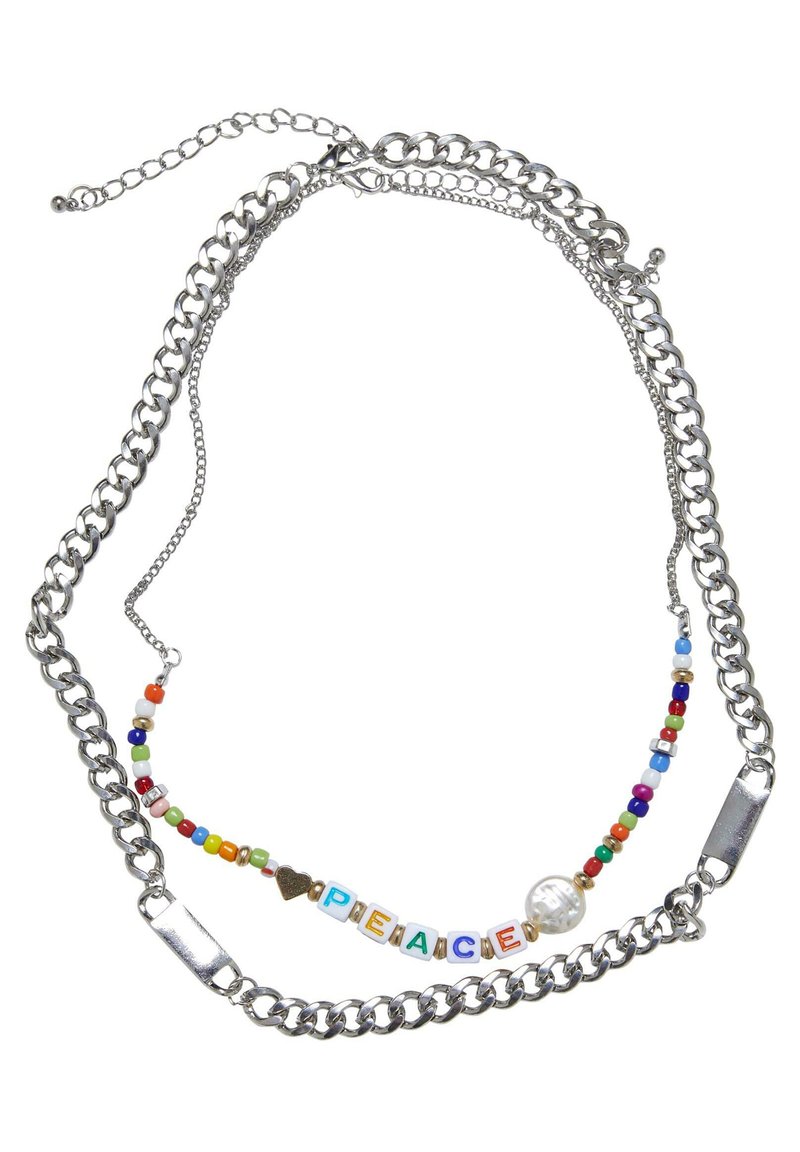 Urban Classics - PEACE BEAD LAYERING 2-PACK - Halskette - silver, Vergrößern