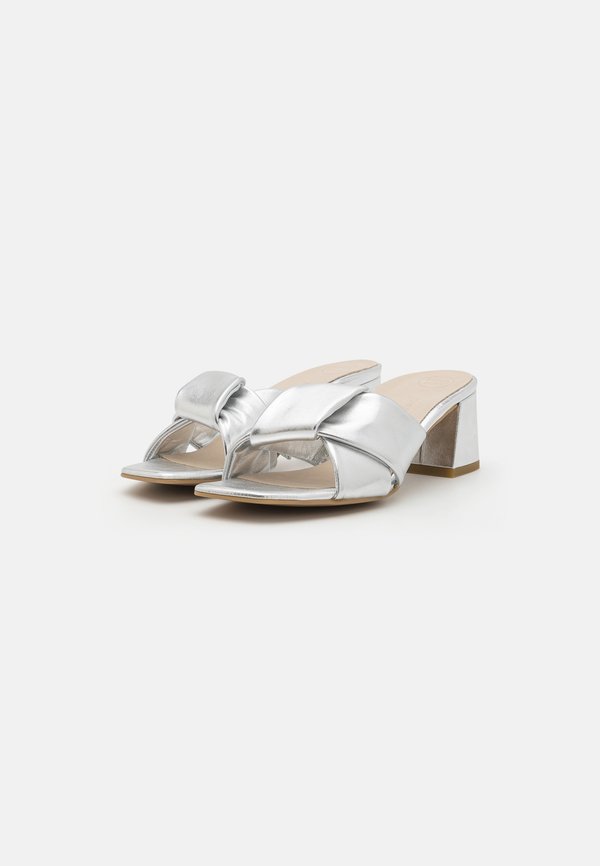 Heeled mules - metallic alu3