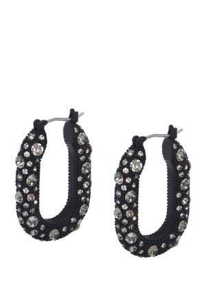 AllSaints PAVÉ OVAL HOOP - Earrings - open white