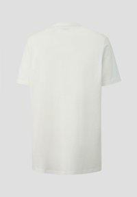 Witte katoenen t-shirt met korte mouwen, een ronde halslijn en een effen achterkant. Zachte textuur, normale pasvorm, geen zichtbare patronen of accenten.