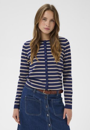 MILASZ STRIPED - Kardiganas - navy peony greige stripe