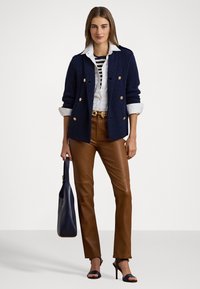 Lauren Ralph Lauren RIB KNIT DOUBLE BREASTED SWEATER JACKET - Bleizeris - refined navy