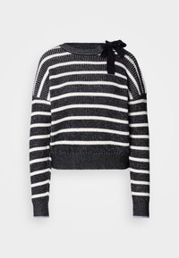 Scotch & Soda STRIPE TIE NECK - Strickpullover - sky captain