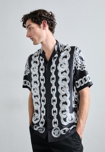 Versace INFORMAL SHIRT MEDUSA CHAINS - Pluus - black/silver-coloured