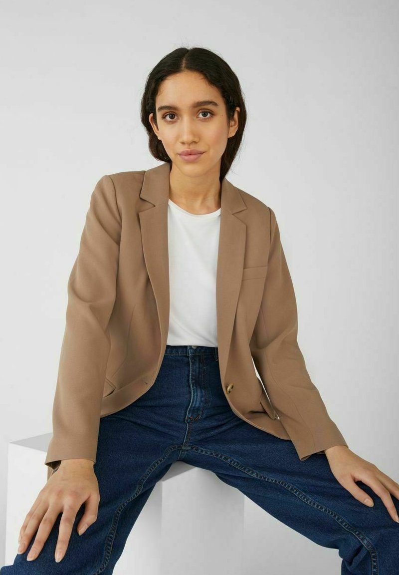 Damen Leichte Jacken | Object OBJSIGRID NOOS Blazer fossil/beige - FG95037 Damen Leichte Jacken | Object OBJSIGRID NOOS Blazer fossil/beige - FG95037