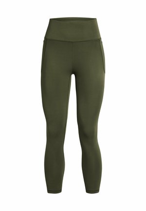 Õlivarjundiga legginsid kõrge vöökohaga, mis on valmistatud siledast kangast. Omab kahte küljetaskut ja sobiva disainiga, kitsenevad pahkluude juures.