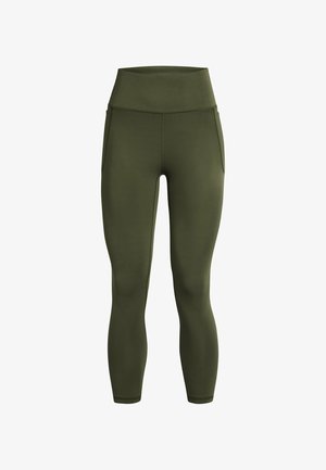 Õlivarjundiga legginsid kõrge vöökohaga, mis on valmistatud siledast kangast. Omab kahte küljetaskut ja sobiva disainiga, kitsenevad pahkluude juures.