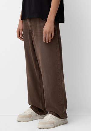 Bershka SUPER BAGGY - Relaxed fit -farkut - brown