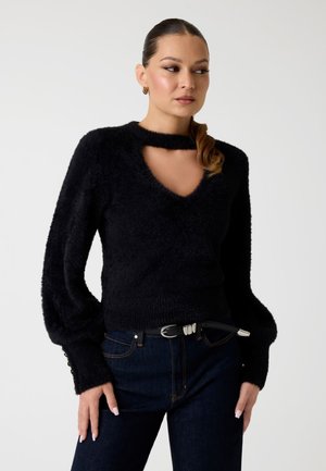 FLAUSCHIGER  - Strickpullover - schwarz