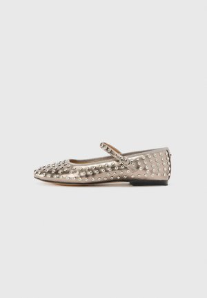 VINETTA - Ankle strap ballet pumps - pewter