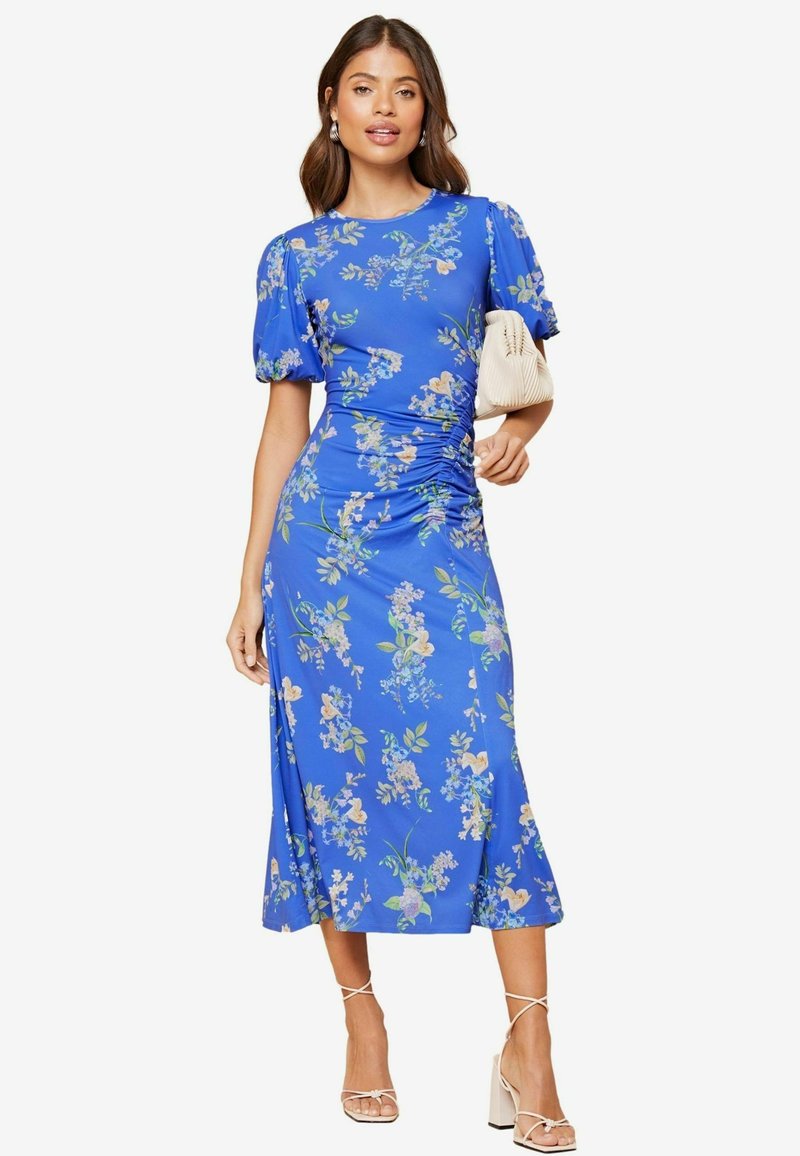 Lipsy PUFF SLEEVE RUCHED PRINTED - Trikoomekko - blue