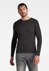 G-STAR BASE ROUND TEE - Ilgarankovis viršutinės dalies drabužis - black