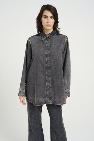ZUVA - Bluza s gumbima - dark grey washed
