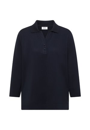 Cecil, 3/4-SLEEVE POLO SHIRT WITH BUTTON DETAIL - Polo - urban dark blue