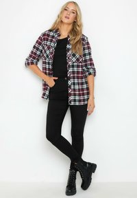 Long Tall Sally CHECK ROLLED SLEEVE - Vapaa-ajan kauluspaita - red