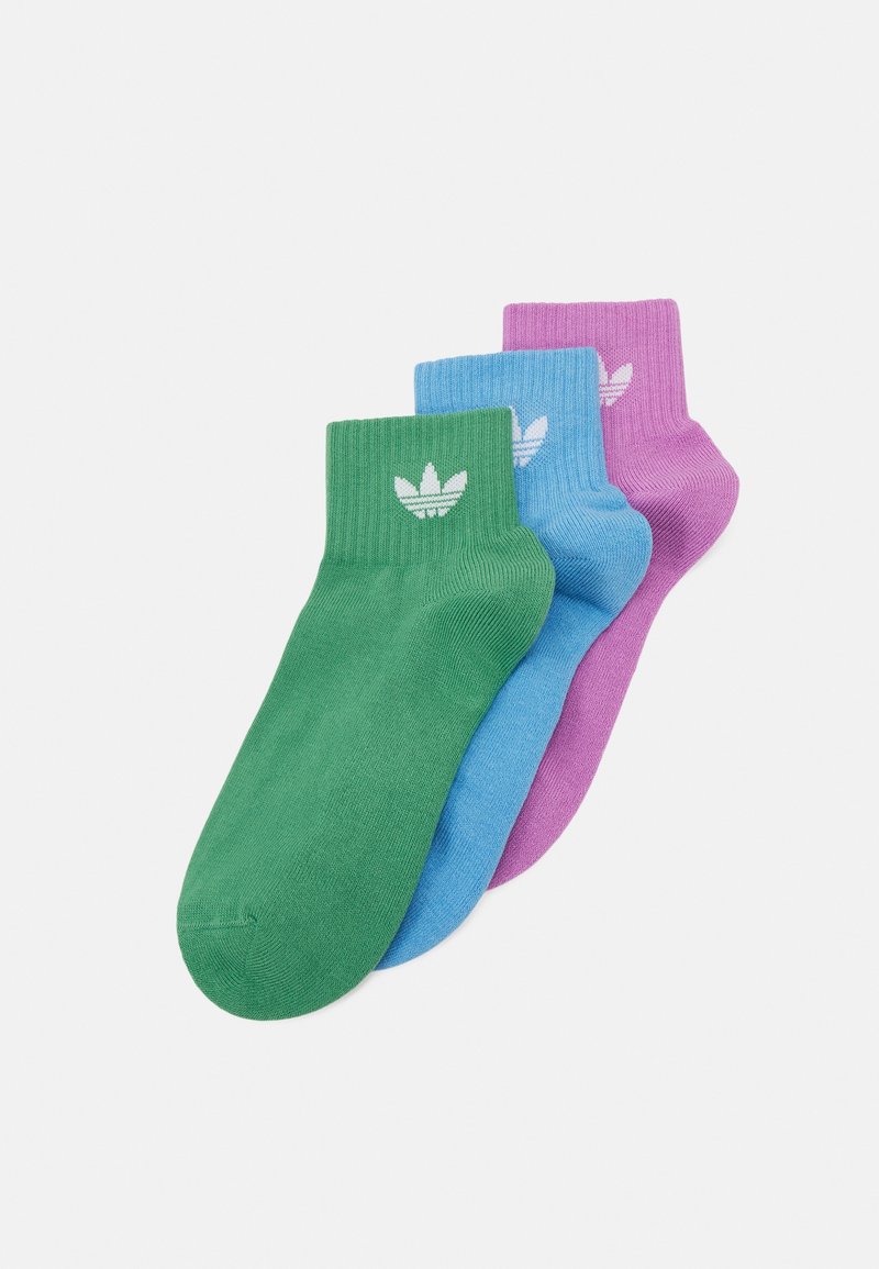 adidas Originals MID ANKLE UNISEX 3 PACK - Chaussettes - preloved purple/preloved green/light blue