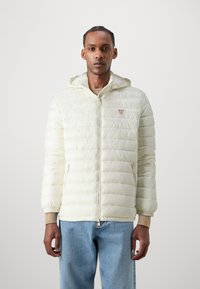 Guess Jeans HOODED PUFFER - Žieminė striukė - sandy shore