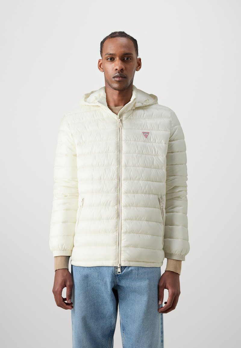 Guess Jeans HOODED PUFFER - Žieminė striukė - sandy shore