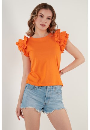 LELA SLIM FIT - T-Shirt print - orange color