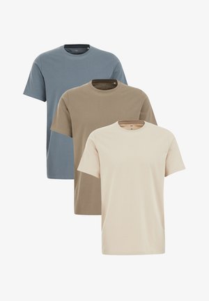 WE Fashion 3-PACK - Navadna majica - blue beige taupe