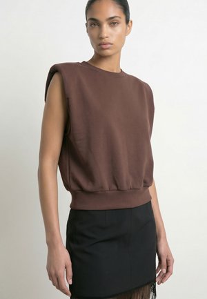 HYPEDROP, SWEATSHIRT OHNE ÄRMEL HDISOLDE SHOULDER PAD - Débardeur - deep mahogany