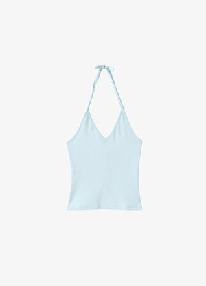 Stradivarius, FITTED HALTER TOP - Débardeur - turquoise