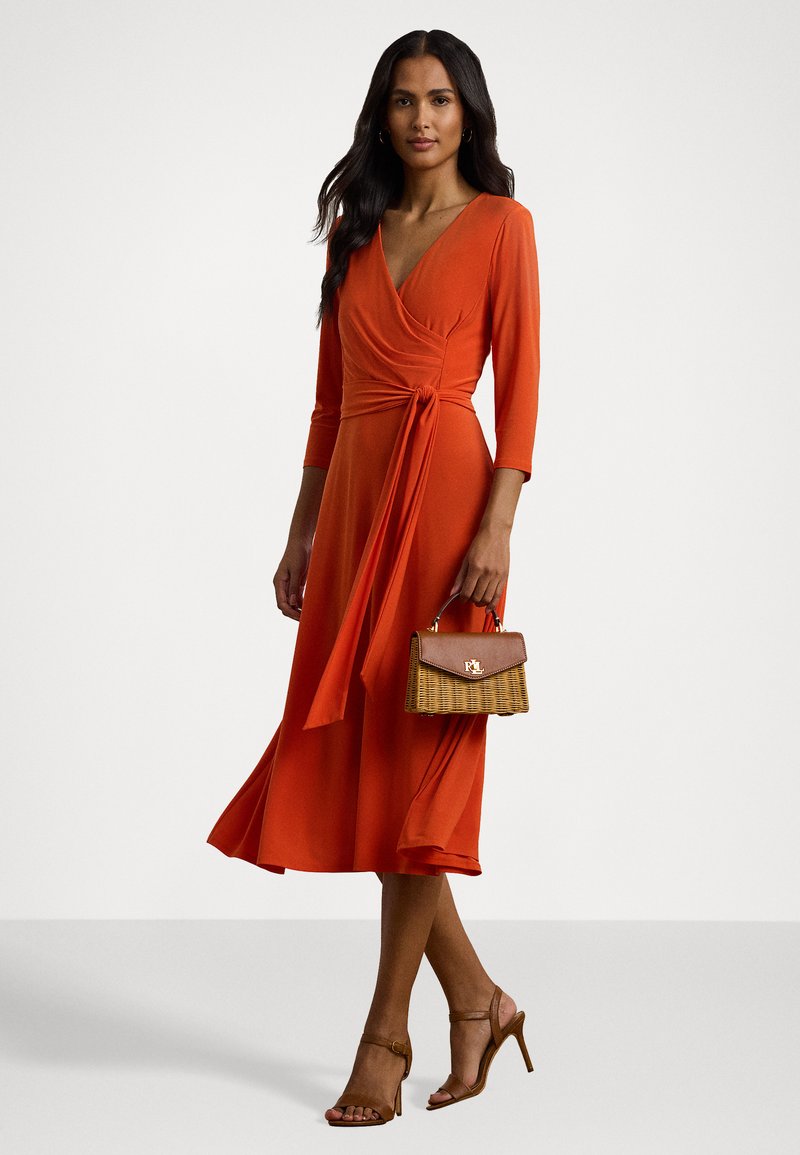 ralph lauren orange wrap dress Lauren Ralph Lauren Petite SURPLICE JERSEY DRESS - Jersey dress - orange