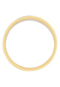 Anello dorato con una banda liscia e arrotondata. Finitura ad alta lucentezza con un design minimalista, caratterizzato da una forma circolare continua.