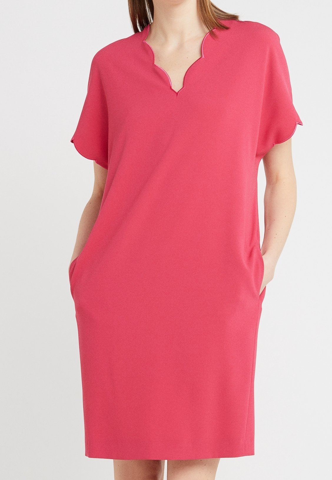 strapless open back dress Escada Girls Embroidered Logo Sweater Dress in Pink main image 0