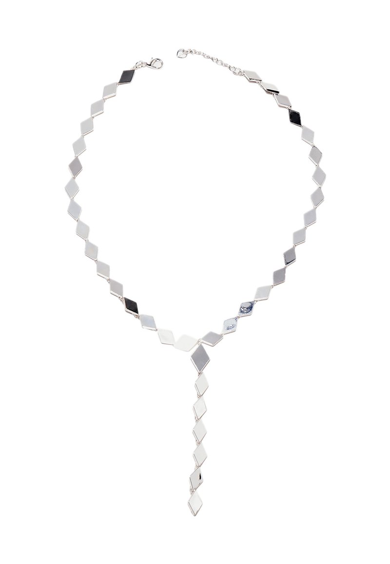 Stradivarius EFFECT LARIAT - Collier - metallic grey/gris métallisé ...