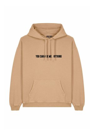 YOU CAN ASK ME ANYTHING EMBROIDERY UNISEX VINTAGE  - Hoodie - beige