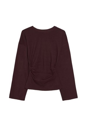 Bershka, LONG-SLEEVE T-SHIRT WITH FRONT GATHERING - T-shirt à manches longues - dark red
