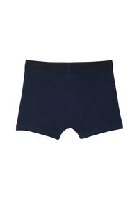 Marineblaue Baumwoll-Boxershorts mit einem elastischen Bund. Bietet eine glatte Textur und genähte Säume für Strapazierfähigkeit.