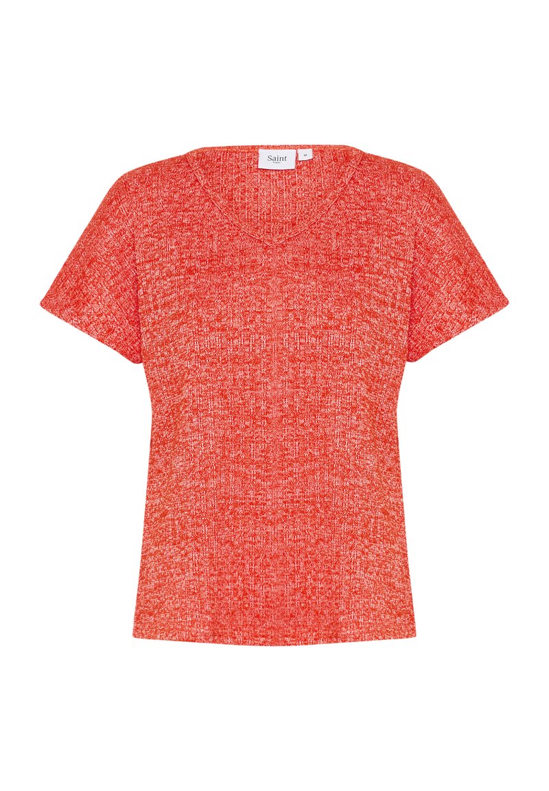 Saint Tropez T-shirt basic donkerrood