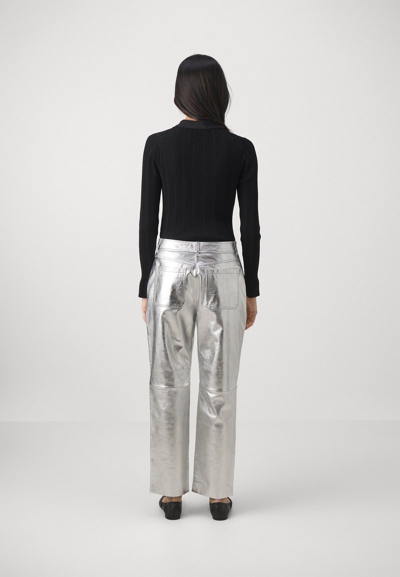 PS Paul Smith WOMENS TROUSERS - Leather trousers - metallics  