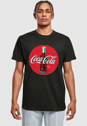 COCA COLA BOTTLE LOGO TEE - Apdrukāts T-krekls - black